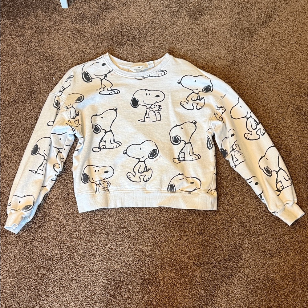 H&M White Snoopy Sweatshirt